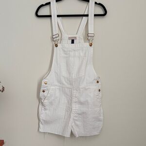 Universal Thread Cream Denim Short Overalls